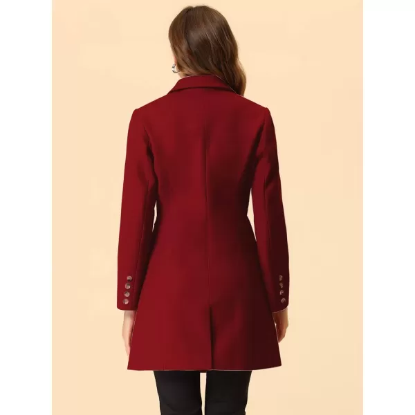 Allegra K Women's Lapel Single-Breasted Long Outerwear Winter Coats