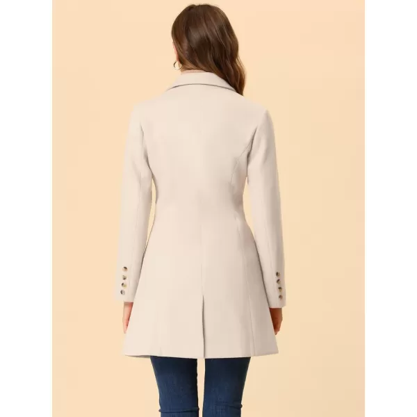 Allegra K Women's Lapel Single-Breasted Long Outerwear Winter Coats