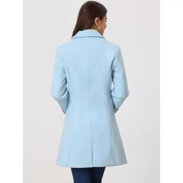 Allegra K Women's Lapel Single-Breasted Long Outerwear Winter Coats