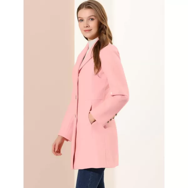 Allegra K Women's Lapel Single-Breasted Long Outerwear Winter Coats