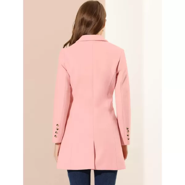 Allegra K Women's Lapel Single-Breasted Long Outerwear Winter Coats