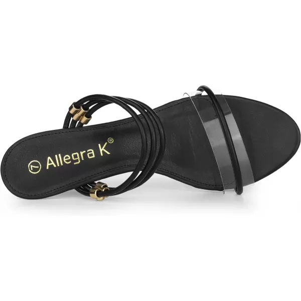 Allegra K Women's Low Wedges Clear Heel Sandals