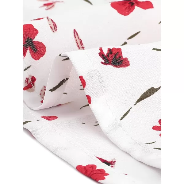 Allegra K Women's Mock Neck Swing Knee Length Long Sleeve A-line Floral Dress