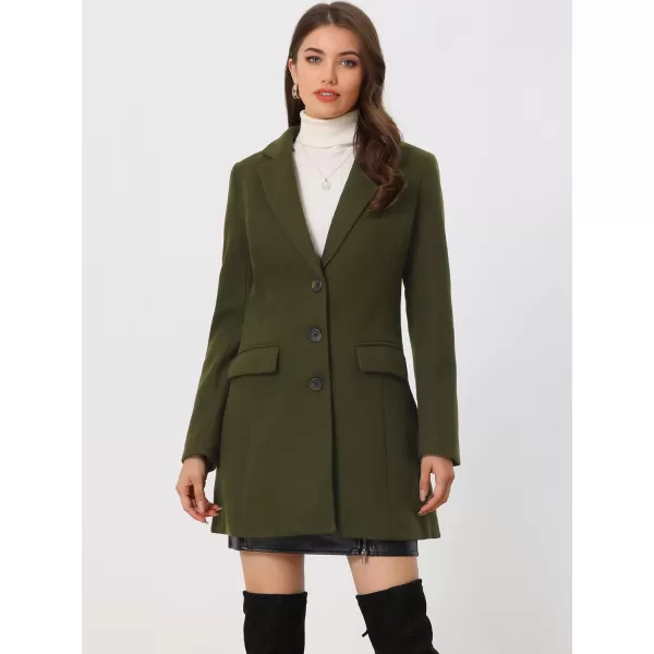 Allegra K Women's Notched Lapel Single Breasted Outwear Winter Coat