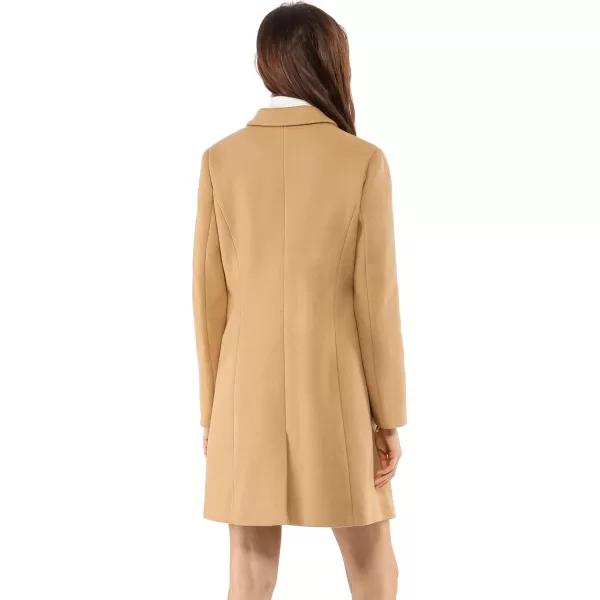 Allegra K Women's Notched Lapel Single Breasted Outwear Winter Coat
