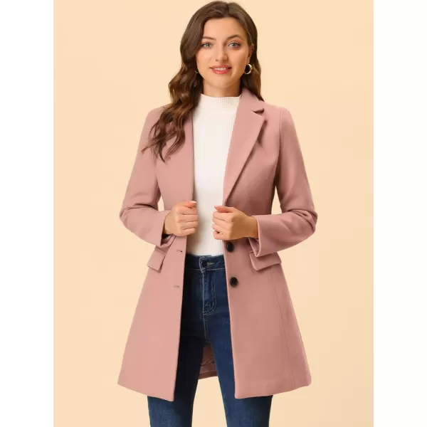 Allegra K Women's Notched Lapel Single Breasted Outwear Winter Coat