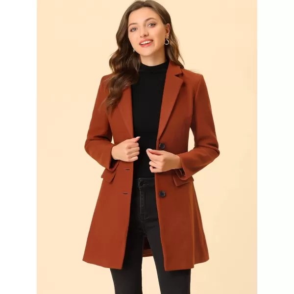 Allegra K Women's Notched Lapel Single Breasted Outwear Winter Coat