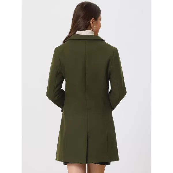 Allegra K Women's Notched Lapel Single Breasted Outwear Winter Coat