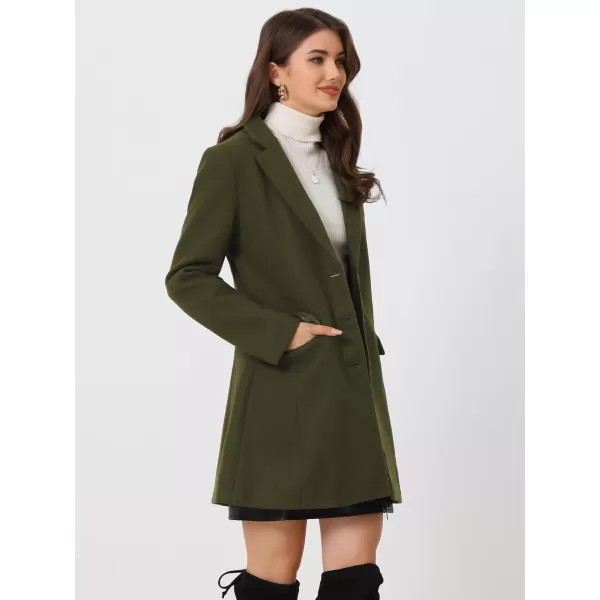 Allegra K Women's Notched Lapel Single Breasted Outwear Winter Coat