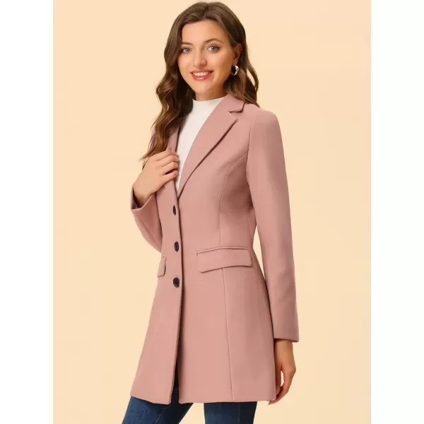 Allegra K Women's Notched Lapel Single Breasted Outwear Winter Coat