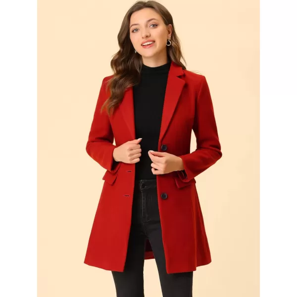 Allegra K Women's Notched Lapel Single Breasted Outwear Winter Coat