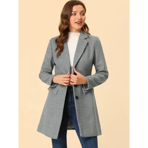 Allegra K Women's Notched Lapel Single Breasted Outwear Winter Coat