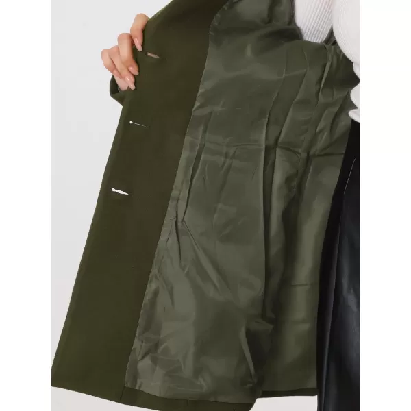 Allegra K Women's Notched Lapel Single Breasted Outwear Winter Coat