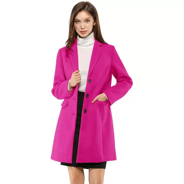 Allegra K Women's Notched Lapel Single Breasted Outwear Winter Coat