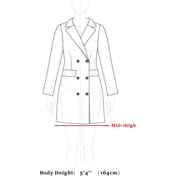 Allegra K Women's Notched Lapel Single Breasted Outwear Winter Coat