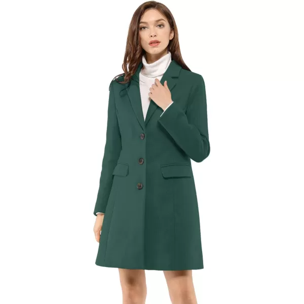 Allegra K Women's Notched Lapel Single Breasted Outwear Winter Coat