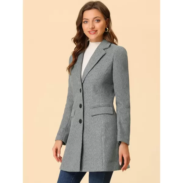 Allegra K Women's Notched Lapel Single Breasted Outwear Winter Coat