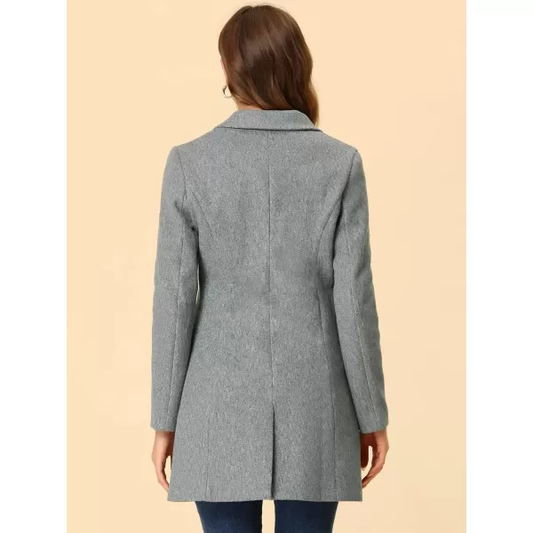 Allegra K Women's Notched Lapel Single Breasted Outwear Winter Coat