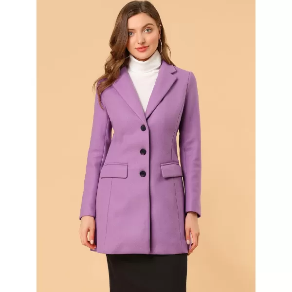 Allegra K Women's Notched Lapel Single Breasted Outwear Winter Coat