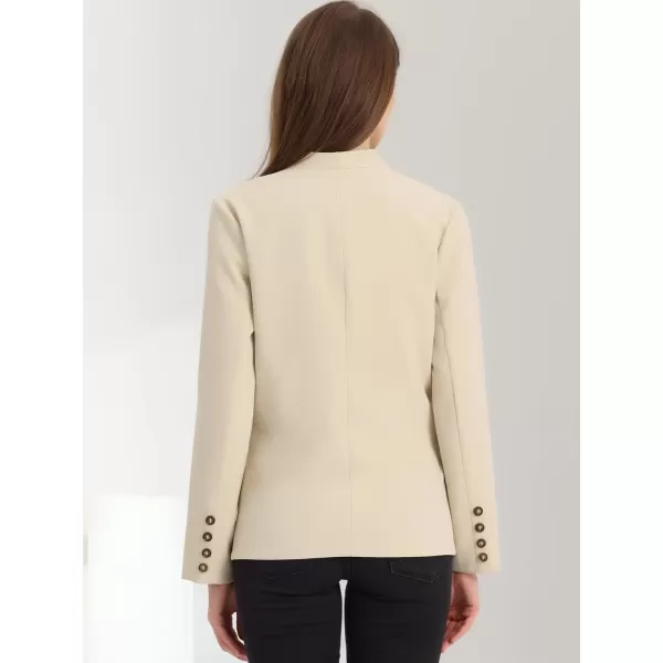 Allegra K Women's Office Work Blazer Collarless Jacket One Buttoned Long Sleeve Business Casual Blazer