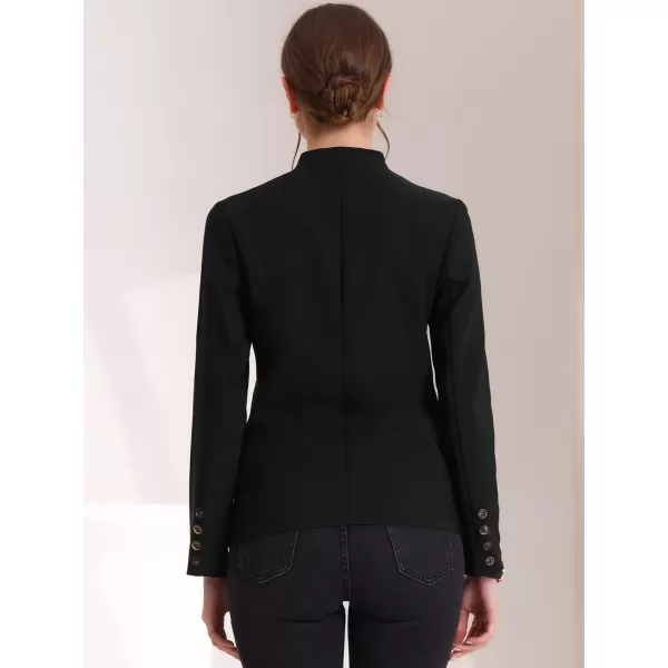 Allegra K Women's Office Work Blazer Collarless Jacket One Buttoned Long Sleeve Business Casual Blazer