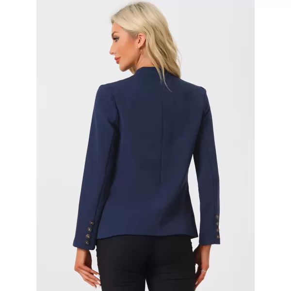 Allegra K Women's Office Work Blazer Collarless Jacket One Buttoned Long Sleeve Business Casual Blazer