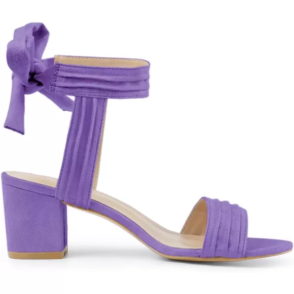 Allegra K Women's Open Toe Ankle Tie Back Block Heels Sandals