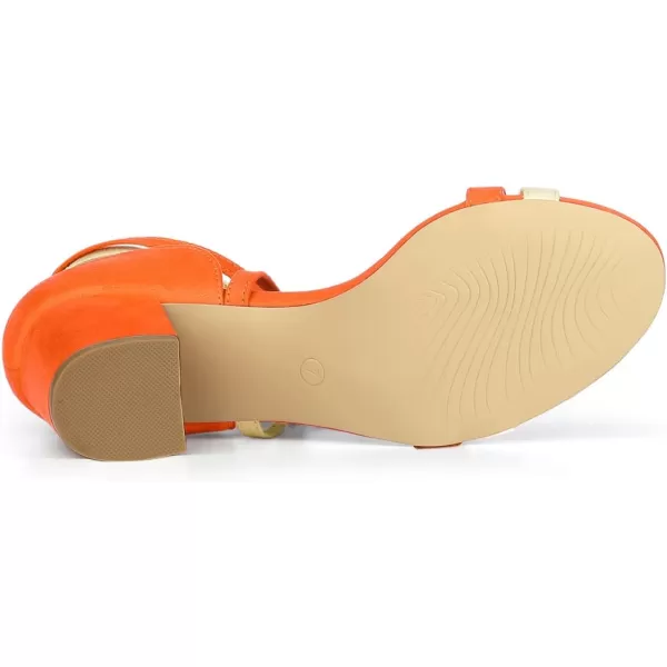 Allegra K Women's Open Toe Color Block Heel Lace Up Sandals