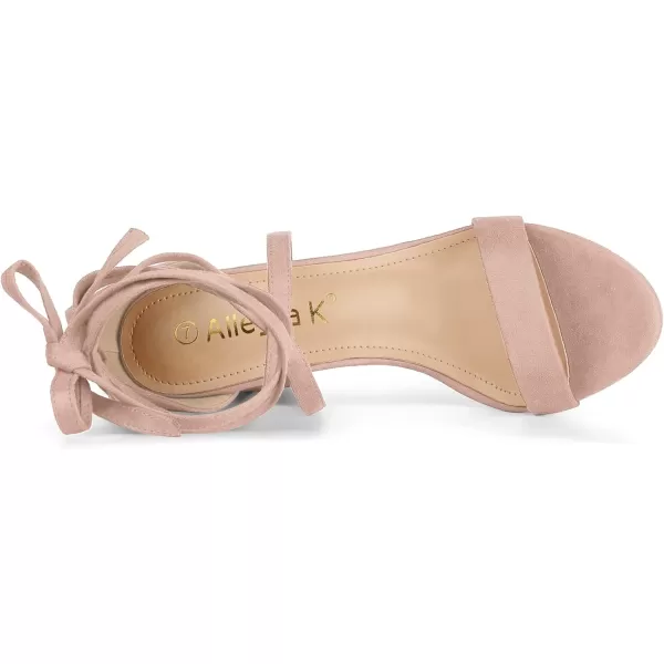 Allegra K Women's Open Toe Lace Up Chunky High Heels Sandals