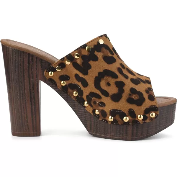 Allegra K Women's Open Toe Platform Block Heel Slides Sandals