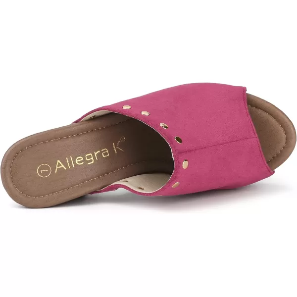 Allegra K Women's Open Toe Platform Block Heel Slides Sandals