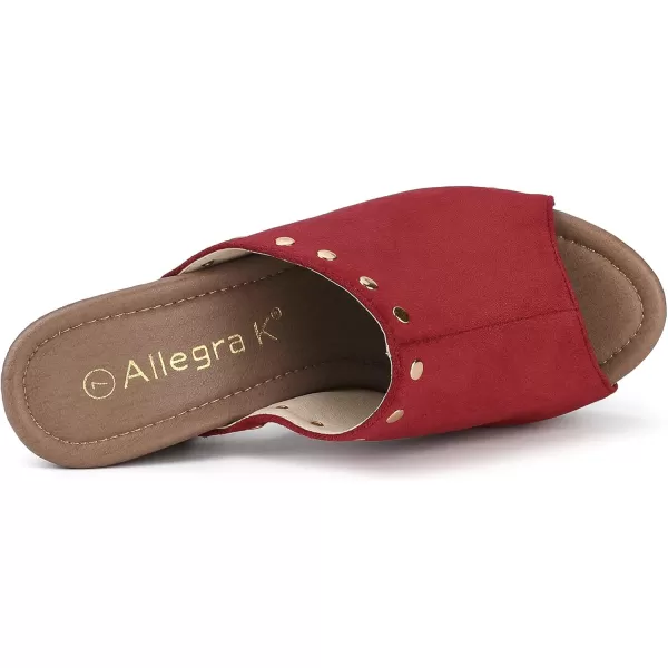 Allegra K Women's Open Toe Platform Block Heel Slides Sandals