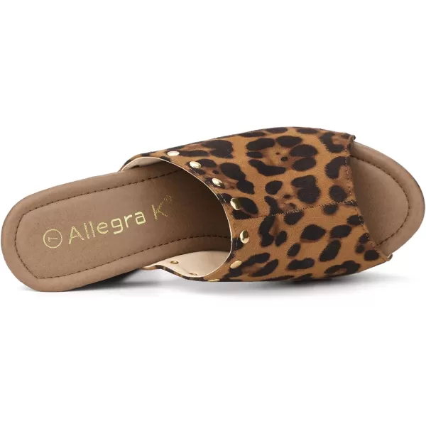 Allegra K Women's Open Toe Platform Block Heel Slides Sandals