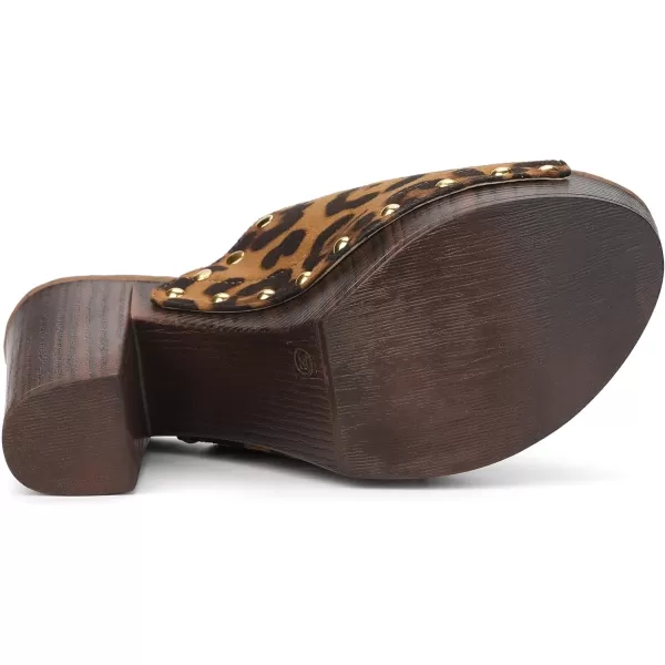 Allegra K Women's Open Toe Platform Block Heel Slides Sandals
