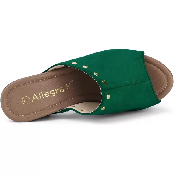 Allegra K Women's Open Toe Platform Block Heel Slides Sandals