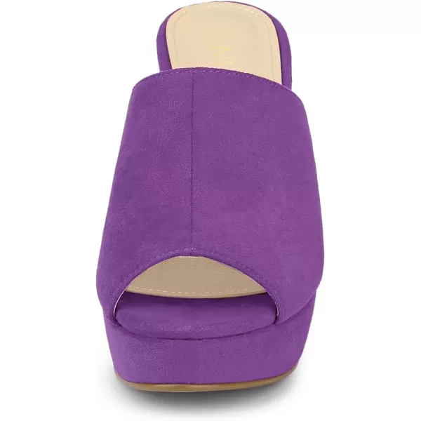 Allegra K Women's Open Toe Platform Chunky Heel Slides Sandals