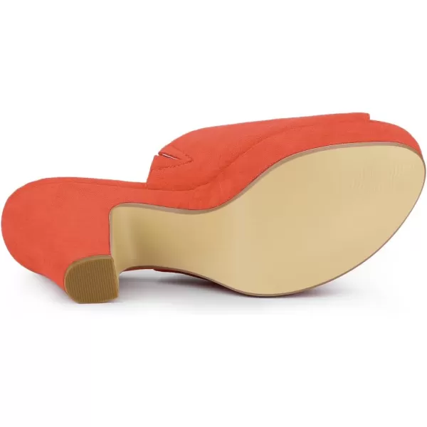 Allegra K Women's Open Toe Platform Chunky Heel Slides Sandals
