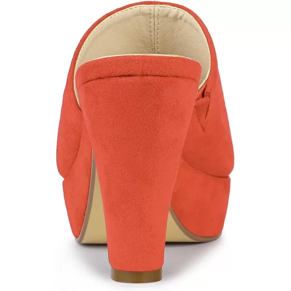 Allegra K Women's Open Toe Platform Chunky Heel Slides Sandals