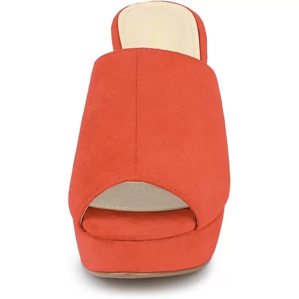 Allegra K Women's Open Toe Platform Chunky Heel Slides Sandals