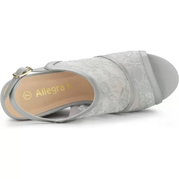 Allegra K Women's Open Toe Platform Heel Lace Wedges Sandals