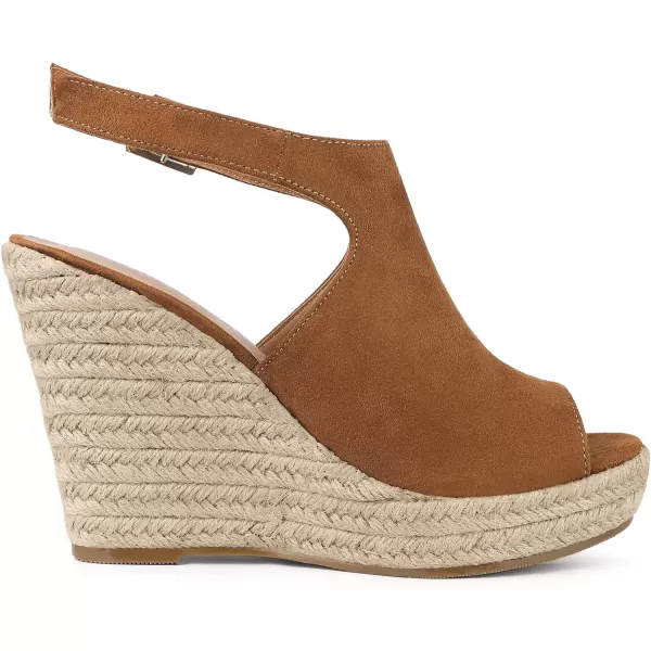 Allegra K Women's Peep Toe Slingback Platform Espadrilles Wedge Sandals