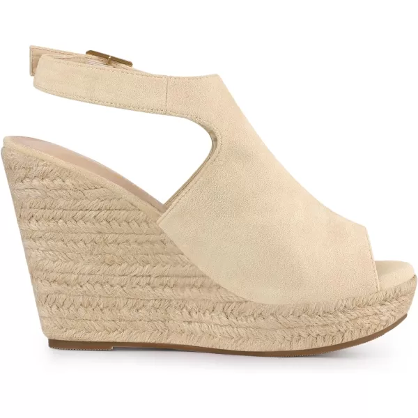 Allegra K Women's Peep Toe Slingback Platform Espadrilles Wedge Sandals