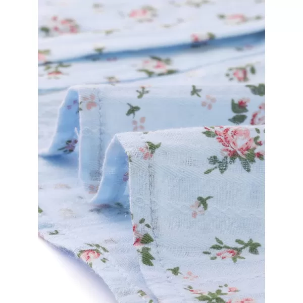 Allegra K Women's Peter Pan Blouse Frilled Short Sleeve Floral Cotton Top
