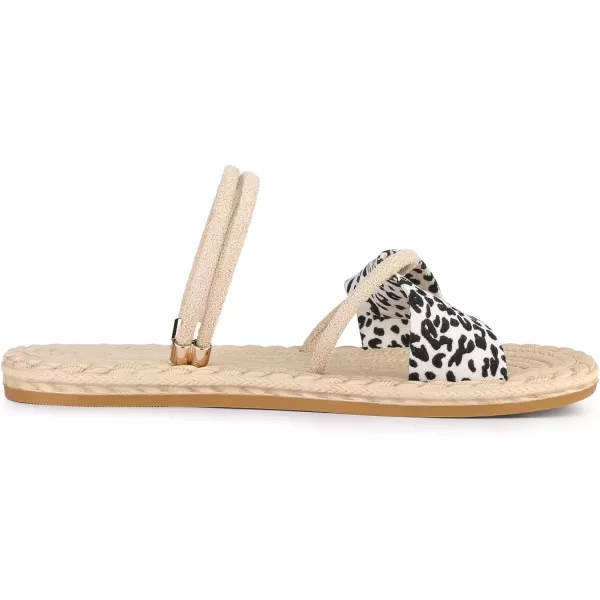 Allegra K Women's Plaid Cross Strap Slip On Flat Sandals