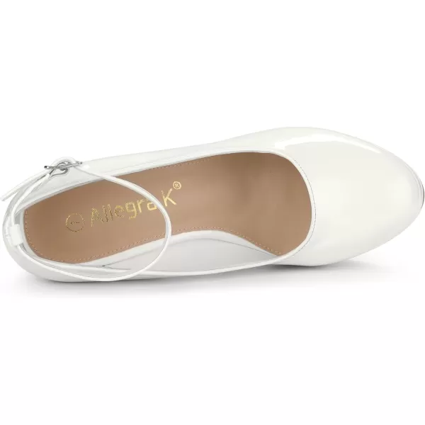 Allegra K Women's Platform Ankle Strap Chunky Heel Mary Janes Pumps