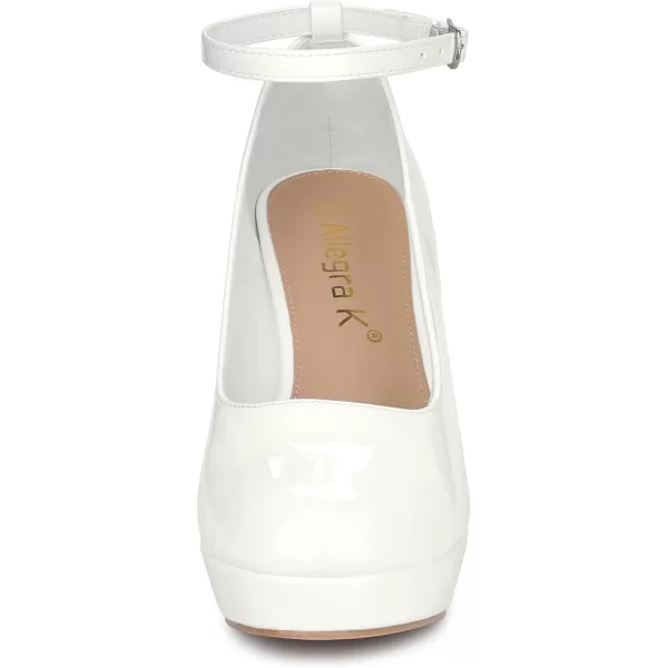 Allegra K Women's Platform Ankle Strap Chunky Heel Mary Janes Pumps