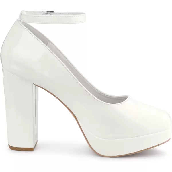Allegra K Women's Platform Ankle Strap Chunky Heel Mary Janes Pumps