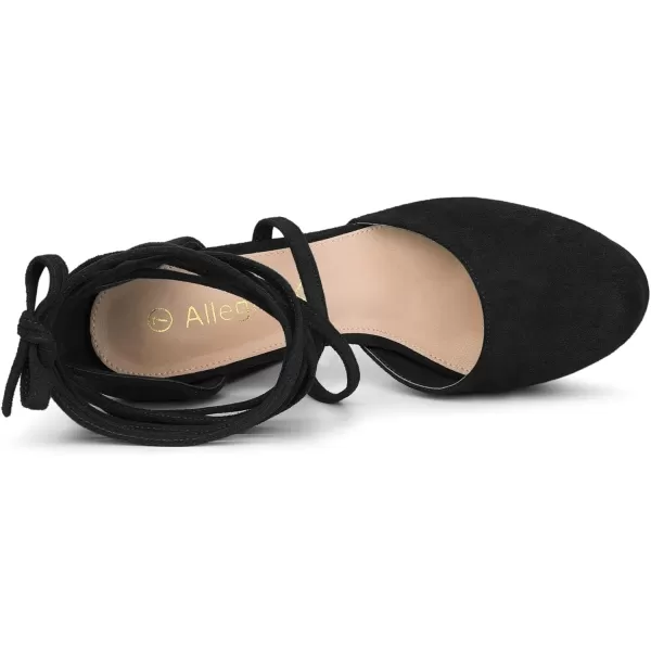 Allegra K Women's Platform Block Heel Lace Up Pumps Sandals