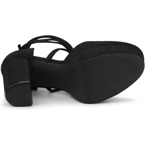 Allegra K Women's Platform Block Heel Lace Up Pumps Sandals