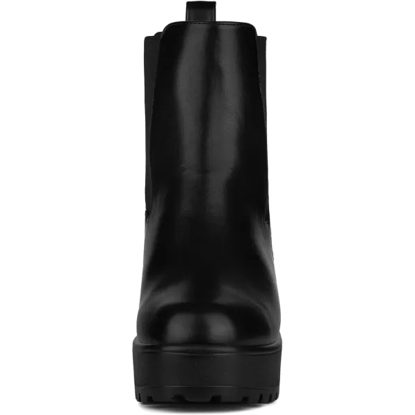 Allegra K Women's Platform Chunky Heel Chelsea Ankle Boots Combat Boots